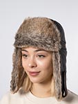Шапка STETSON арт. 9297303 BOMBER CAP COWHIDE (темно-коричневый)